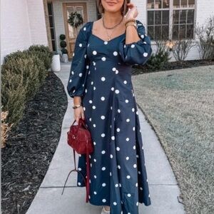 Polka Dot Cotton Maxi Dress by Free Assembly Bundle